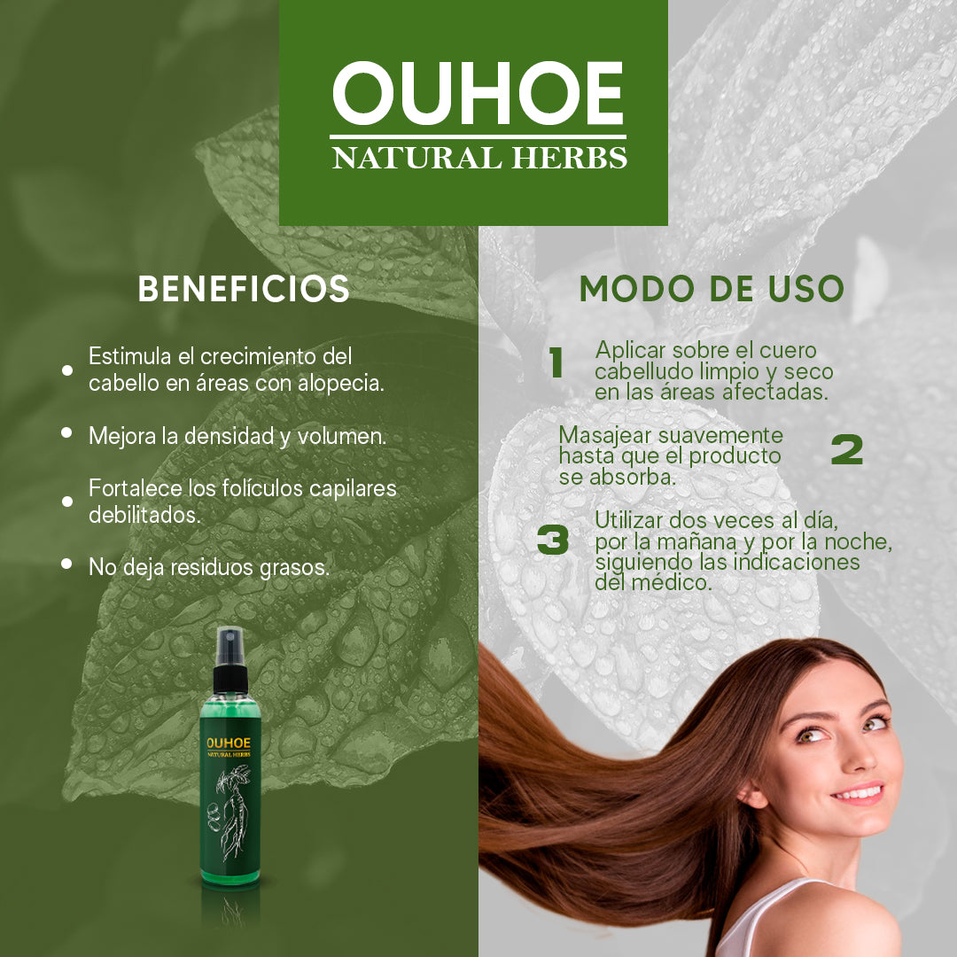 OUHOE Natural Herbs – Tónico Capilar Orgánico 100ml
